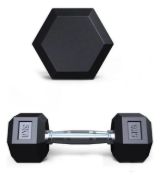 Imagen de Mancuerna Hexagonal 5 Kg Hierro Caucho  Negro