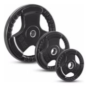 Imagen de Disco Olimpico Hierro Engomado C/agarres 10kg Negro