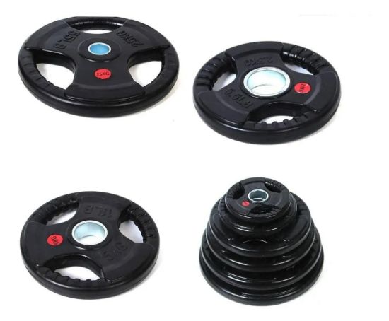 Imagen de Disco Olimpico Hierro Engomado C/agarres  2.5kg Negro