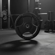 Imagen de Disco Olimpico Hierro Engomado C/agarres 5kg Negro