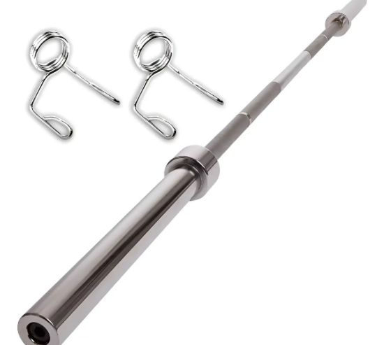 Imagen de Barra Recta Olímpica 1.80mts Discos 1 Pulgada Metal Cromada