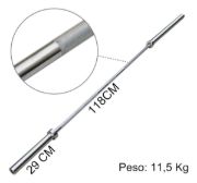 Imagen de Barra Recta Olímpica 1.80mts Discos 1 Pulgada Metal Cromada