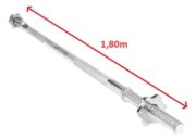 Imagen de Barra Recta Cromada Con Roscas Maciza Discos 1  1,80mts Metal Cromado 1.80mts