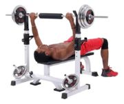Imagen de Banco Plano + Soporte Para Barras + Apoya Discos