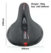 Imagen de Asiento Super Acolchonado Bicicleta Negro 24 Cm 20 Cm