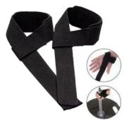 Imagen de Agarre Strap Musculacion Levantamiento Pesas  Par Negro