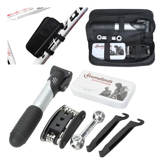 Imagen de Kit Completo Reparacion P/bicicleta Herramientas + Inflador