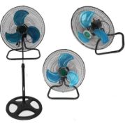 Imagen de Ventilador 3 En 1  3 Aspas Indra Pack X2 Demstore 50 Cm 50 Negro Azul Metal 3