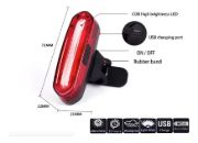 Imagen de Luz Trasera Led C/carga Usb Negro
