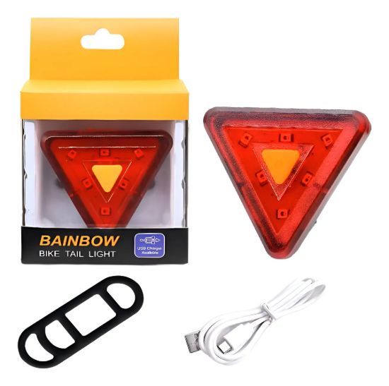 Imagen de Luz Trasera Led C/carga Usb Triangular Bainbow Negro