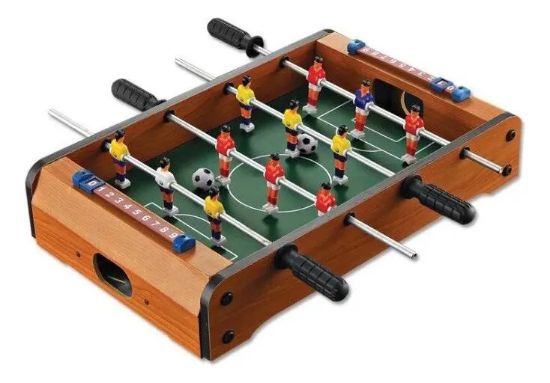 Imagen de Mini Metegol De Madera Juego De Mesa Futbol Niños Tablero Marrón