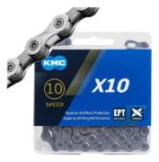 Imagen de Cadena Kmc X10 Silver Black 116 Eslabones Plateado