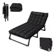 Imagen de Reposera Acolchonada Plegable Exterior Camastro Negro