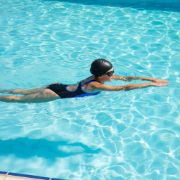 Imagen de Malla Natacion Piscina Lycra Forrada Anti Cloro + Accesorios - Azul - 10