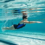 Imagen de Malla Natacion Piscina Lycra Forrada Anti Cloro + Accesorios - Azul - 10