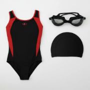 Imagen de Malla Natacion Piscina Lycra Forrada Anti Cloro + Accesorios - Rojo - 10