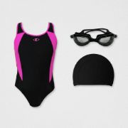 Imagen de Malla Natacion Piscina Lycra Forrada Anti Cloro + Accesorios - Rosa chicle - 10
