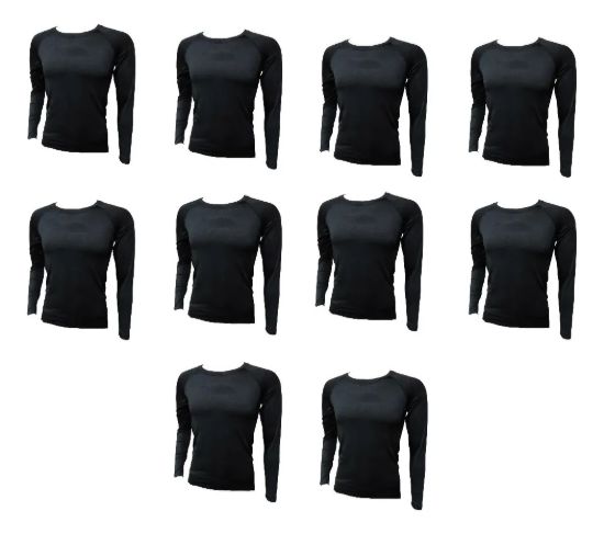 Imagen de Camiseta Térmica Larga Lycra Knex Sport X 10 Unidades - Negro - S