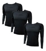 Imagen de Camiseta Térmica Larga Lycra Knex Sport X 3 Unidades - Negro - XL