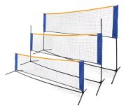 Imagen de Red Fútbol Tenis 3 Metros Regulable Portátil Set Completo Azul