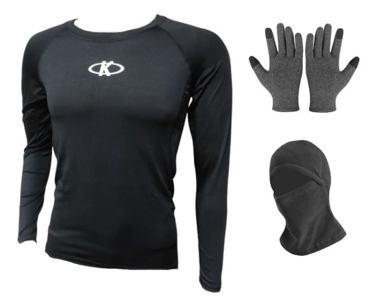 Imagen de Camiseta Térmica Larga Knex Sport Adulto Hombre + Accesorios - Negro - XXS