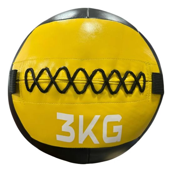 Imagen de Wall Ball Cuero 3 Kg  Pelota Entrenamiento Fitness Crossfit Negro