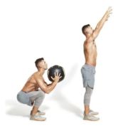 Imagen de Wall Ball Cuero 3 Kg  Pelota Entrenamiento Fitness Crossfit Negro