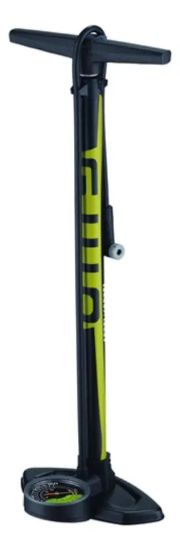 Imagen de Inflador Pie De Acero C/ Manómetro Doble Escala 160 Psi Amarillo
