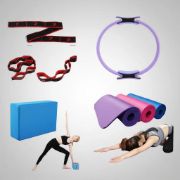 Imagen de Kit Set De Entrenamiento Pilates Yoga Fitness Ejercicio N15 Negro