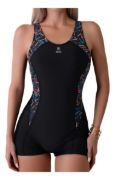 Imagen de Malla Natacion Enterito Para Dama Piscina + Accesorios Broz - Negro - Lisa - XXL