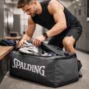 Imagen de Bolso Entrenamiento Spalding Logo 2.0 50 Litros Negro Lisa
