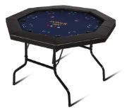 Imagen de Mesa Poker Profesional Plegable 8 Personas Con Portavasos Azul