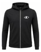 Imagen de Campera Afelpada Con Capucha Y Cierre Deportivo Unisex S Negro Lisa