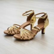 Imagen de Zapato De Baile Salsa Bachata Tango Dorado Y Plateado Dorado Oscuro 37 Uy