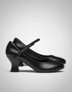 Imagen de Zapato Para Baile Flamenco Profesional Cuero Taco Y Hebilla Negro Cuero Sintetico 39 Eu