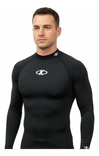 Imagen de Remera Termica Camiseta Con Cuello Negro M