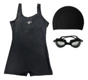 Imagen de Malla Natacion Enterito Para Dama Piscina + Accesorios Negro