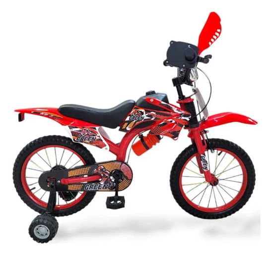 Imagen de Bicicleta Green Motobici 16  Para Niños Con Pie De Apoyo