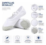 Imagen de Zapatilla Ballet Lona Media Punta