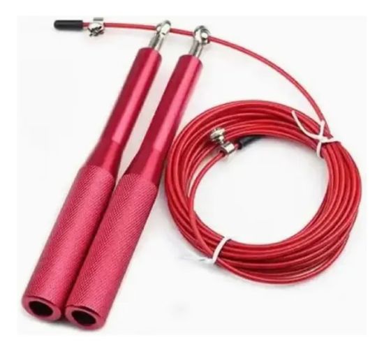 Imagen de Cuerda De Salto Crossfit Mango De Acero Resistente Rojo