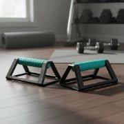 Imagen de Barra Para Flexiones Push Up Calistenia Fitnes - Par Negro-celeste