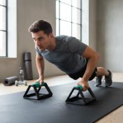 Imagen de Barra Para Flexiones Push Up Calistenia Fitnes - Par Negro-celeste