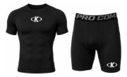 Imagen de Set Kit Termico Remera + Calza Corta Negro Lisa L