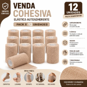 Imagen de Venda Semi Elastica Adhesiva Pack 12 Tipo Coban