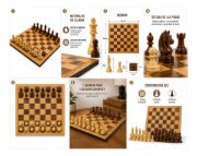 Imagen de Juego De Ajedrez De Madera Profesional Clásico