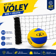 Imagen de Pelota Volley K Pegada + Red Volley Medida Oficial