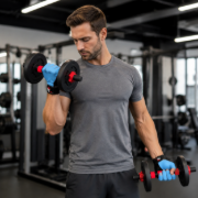 Imagen de Set Mancuerna + Discos 20 Kg + Guante Fitness Regalo  Negro