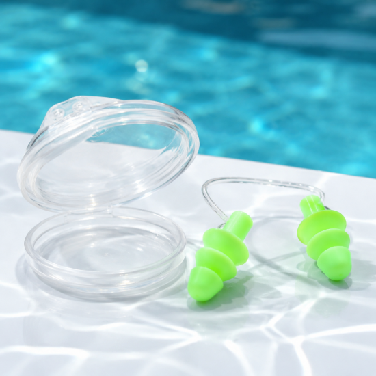 Imagen de Tapones Para Oidos Rigido Natacion Verde Claro