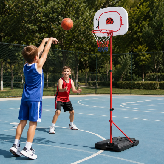Imagen de Tablero + Aro Basket Con Pie Niños Altura 2.01 Mts