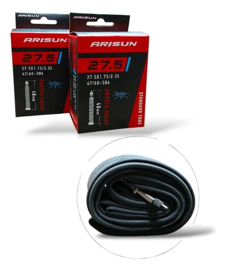 Imagen de Camara Bicicleta Arisun 27.5 X 1.75/2.35 V/f 48mm - Par Presta Negro